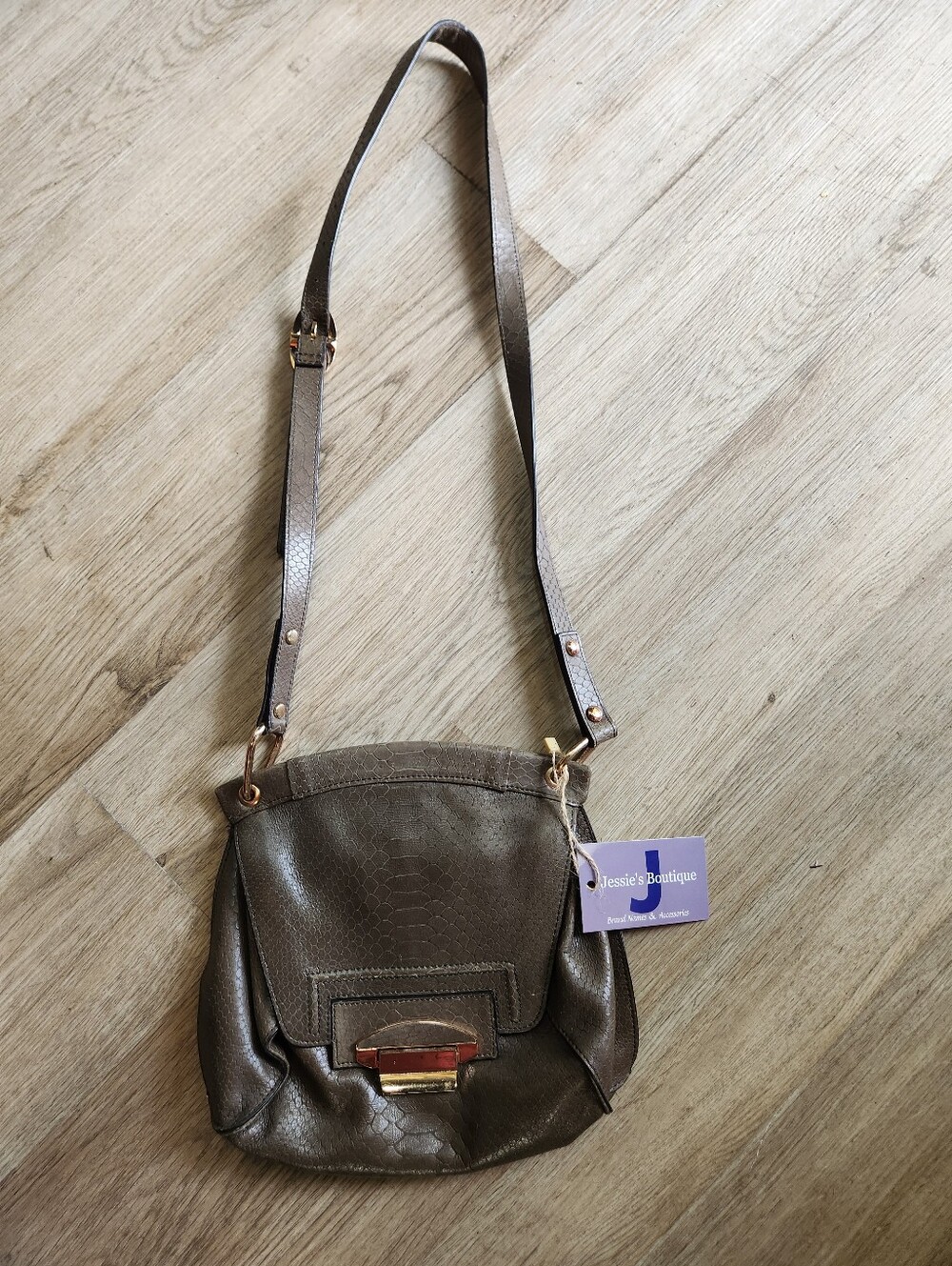 Metallic Brown Crossbody Bag